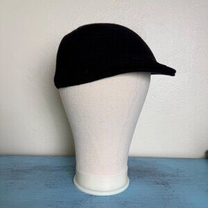Vtg Kangol 507 Black 100% Wool Blend Flat Cap Hat Newsboy Sz Small